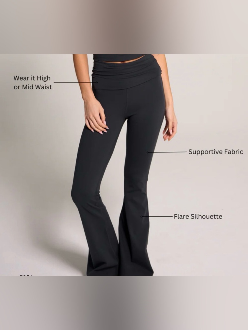 REWASH Brand active knit flare leg